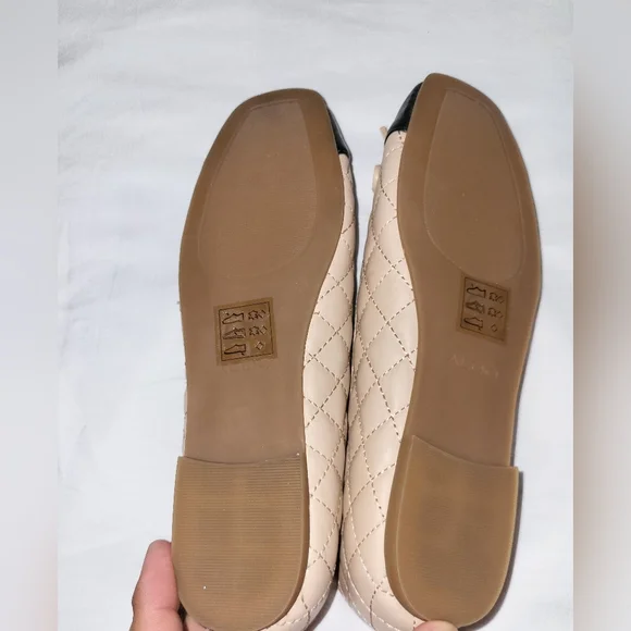 Aldo Cream and Black Flats Timeless Elegance* - Picture 2 of 2